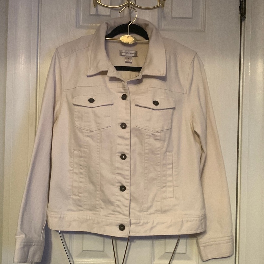 Christopher & Banks Cream Jean Jacket